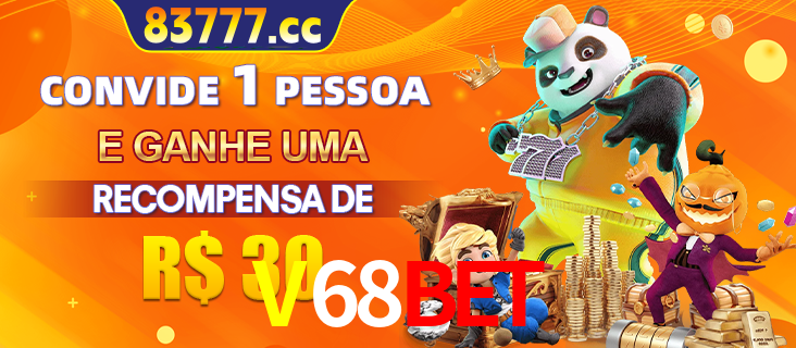 Banner institucional da V68BET sobre parceria de marcas e criação de uma marca de excelência, apresentando os mascotes de jogos populares como o Fortune Tiger.